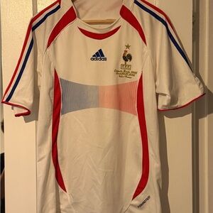 Adidas Kids White Jersey with Red and Blue Accents